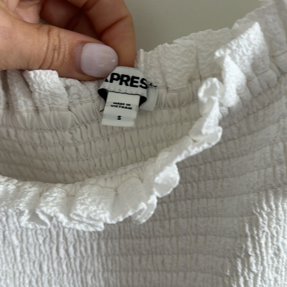 Express - White smocked ruffle dress! Size Small. - Picture 5 of 5